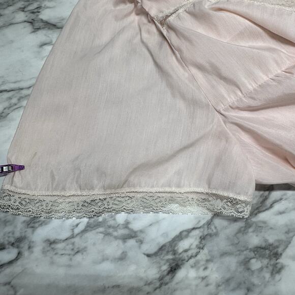 Barbizon Nightgown Pajama Medium Chemise Cotton Pink Embroidered Vintage - Picture 9 of 10